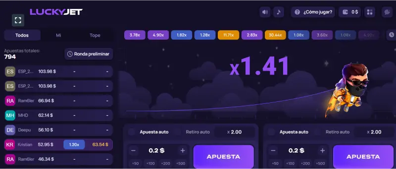 Juego Lucky Jet en el 1Win Casino Lucky Jet 1Win Casino